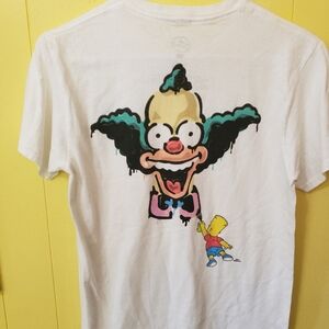 The Simpsons Krusty the Clown and Bart Simpson T shirt size adult small
